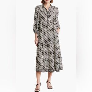 MAX STUDIO Black and White Patterned Maxi Dress